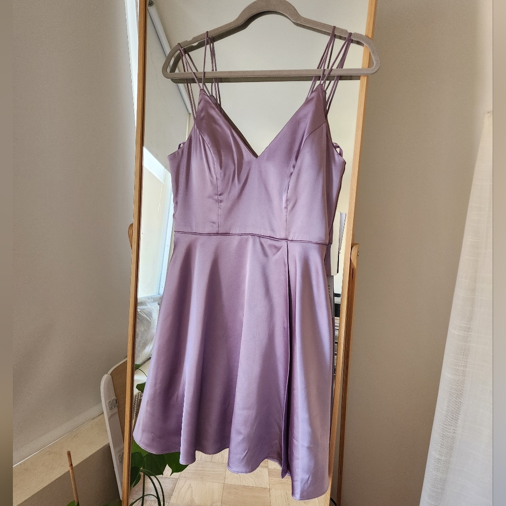✨️HOST PICK✨️ Nordstrom Purple Lilac Silk A-line Dress WITH POCKETS